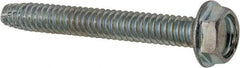 Value Collection - #10-24 UNC Thread, 1-1/2" Length Under Head, Hex Drive Steel Thread Cutting Screw - Hex Head, Grade 2, Point Type F, Zinc-Plated Finish - Americas Industrial Supply