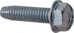 Value Collection - 5/16-18 UNC Thread, 1-1/4" Length Under Head, Hex Drive Steel Thread Cutting Screw - Hex Head, Grade 2, Point Type F, Zinc-Plated Finish - Americas Industrial Supply