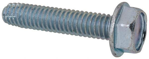 Value Collection - 5/16-18 UNC Thread, 1-1/2" Length Under Head, Hex Drive Steel Thread Cutting Screw - Hex Head, Grade 2, Point Type F, Zinc-Plated Finish - Americas Industrial Supply