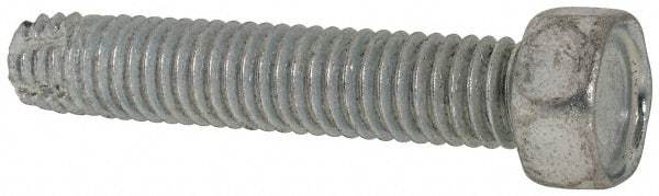 Value Collection - 3/8-16 UNC Thread, 2" Length Under Head, Hex Drive Steel Thread Cutting Screw - Hex Head, Grade 2, Point Type F, Zinc-Plated Finish - Americas Industrial Supply