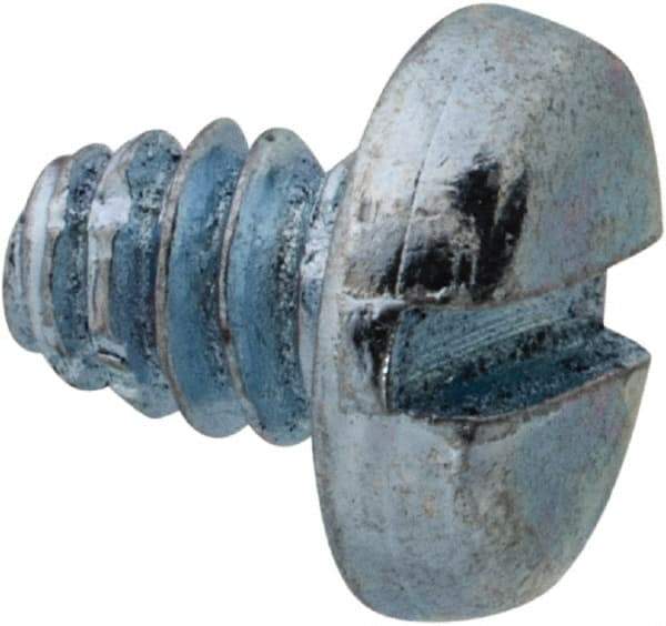 Value Collection - #6-32 UNC Thread, 3/16" Length Under Head, Slotted Drive Steel Thread Cutting Screw - Pan Head, Grade 2, Point Type F, Zinc-Plated Finish - Americas Industrial Supply