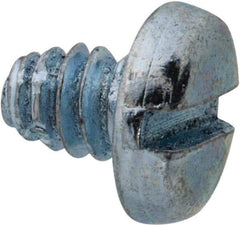 Value Collection - #6-32 UNC Thread, 3/16" Length Under Head, Slotted Drive Steel Thread Cutting Screw - Pan Head, Grade 2, Point Type F, Zinc-Plated Finish - Americas Industrial Supply