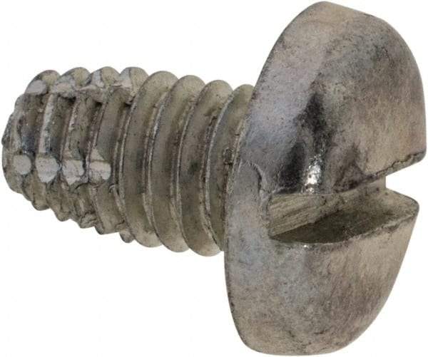 Value Collection - #10-32 UNF Thread, 5/16" Length Under Head, Slotted Drive Steel Thread Cutting Screw - Pan Head, Grade 2, Point Type F, Zinc-Plated Finish - Americas Industrial Supply