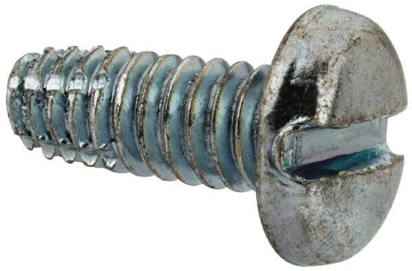 Value Collection - 1/4-20 UNC Thread, 5/8" Length Under Head, Slotted Drive Steel Thread Cutting Screw - Pan Head, Grade 2, Point Type F, Zinc-Plated Finish - Americas Industrial Supply