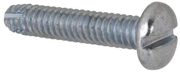 Value Collection - 1/4-20 UNC Thread, 1-1/4" Length Under Head, Slotted Drive Steel Thread Cutting Screw - Pan Head, Grade 2, Point Type F, Zinc-Plated Finish - Americas Industrial Supply