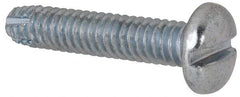 Value Collection - 1/4-20 UNC Thread, 1-1/4" Length Under Head, Slotted Drive Steel Thread Cutting Screw - Pan Head, Grade 2, Point Type F, Zinc-Plated Finish - Americas Industrial Supply