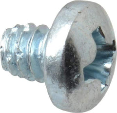 Value Collection - #6-32 UNC Thread, 3/16" Length Under Head, Phillips Drive Steel Thread Cutting Screw - Pan Head, Grade 2, Point Type F, Zinc-Plated Finish - Americas Industrial Supply