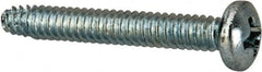 Value Collection - #6-32 UNC Thread, 1" Length Under Head, Phillips Drive Steel Thread Cutting Screw - Pan Head, Grade 2, Point Type F, Zinc-Plated Finish - Americas Industrial Supply