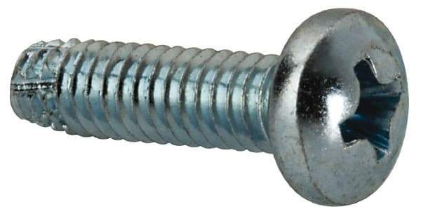 Value Collection - #8-32 UNC Thread, 5/8" Length Under Head, Phillips Drive Steel Thread Cutting Screw - Pan Head, Grade 2, Point Type F, Zinc-Plated Finish - Americas Industrial Supply