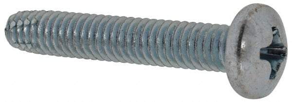 Value Collection - #8-32 UNC Thread, 1" Length Under Head, Phillips Drive Steel Thread Cutting Screw - Pan Head, Grade 2, Point Type F, Zinc-Plated Finish - Americas Industrial Supply