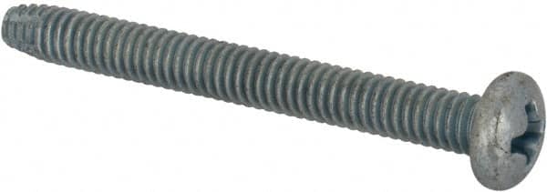 Value Collection - #8-32 UNC Thread, 1-1/2" Length Under Head, Phillips Drive Steel Thread Cutting Screw - Pan Head, Grade 2, Point Type F, Zinc-Plated Finish - Americas Industrial Supply
