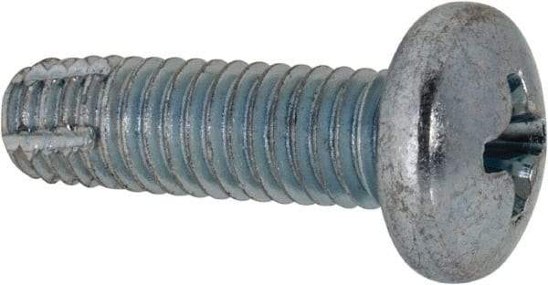 Value Collection - #10-32 UNF Thread, 5/8" Length Under Head, Phillips Drive Steel Thread Cutting Screw - Pan Head, Grade 2, Point Type F, Zinc-Plated Finish - Americas Industrial Supply