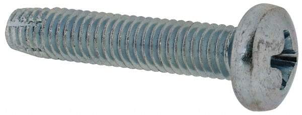 Value Collection - #10-32 UNF Thread, 1" Length Under Head, Phillips Drive Steel Thread Cutting Screw - Pan Head, Grade 2, Point Type F, Zinc-Plated Finish - Americas Industrial Supply