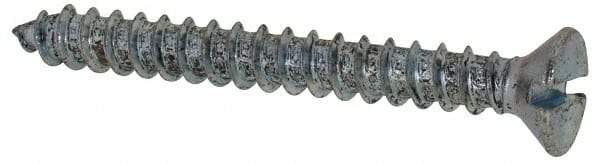 Value Collection - #8 Flat Head Slotted Sheet Metal Screw - Steel, 1-1/2" OAL, Grade 2 - Americas Industrial Supply
