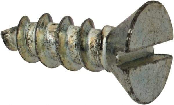 Value Collection - #10 Flat Head Slotted Sheet Metal Screw - Steel, 1/2" OAL, Grade 2 - Americas Industrial Supply
