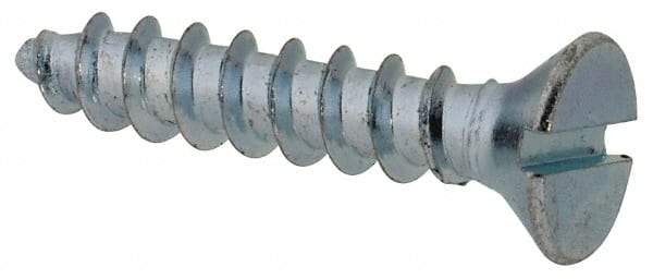Value Collection - #10 Flat Head Slotted Sheet Metal Screw - Steel, 1" OAL, Grade 2 - Americas Industrial Supply