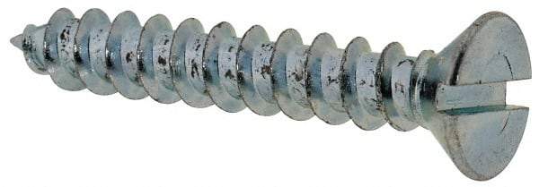 Value Collection - #10 Flat Head Slotted Sheet Metal Screw - Steel, 1-1/4" OAL, Grade 2 - Americas Industrial Supply