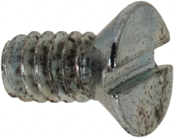 Value Collection - #2-56 UNC, 3/16" OAL Slotted Drive Machine Screw - Flat Head, Grade 2 Steel, Zinc-Plated Finish, Without Washer - Americas Industrial Supply
