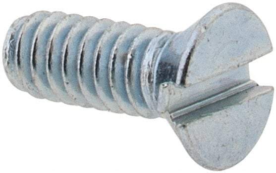 Value Collection - #2-56 UNC, 1/4" OAL Slotted Drive Machine Screw - Flat Head, Grade 2 Steel, Zinc-Plated Finish, Without Washer - Americas Industrial Supply