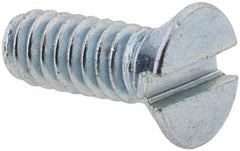 Value Collection - #2-56 UNC, 1/4" OAL Slotted Drive Machine Screw - Flat Head, Grade 2 Steel, Zinc-Plated Finish, Without Washer - Americas Industrial Supply
