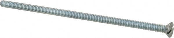 Value Collection - #6-32 UNC, 3-1/2" OAL Slotted Drive Machine Screw - Flat Head, Grade 2 Steel, Zinc-Plated Finish, Without Washer - Americas Industrial Supply