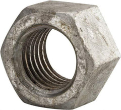 Value Collection - 1-3/8 - 6 UNC Steel Right Hand Hex Nut - 2-1/16" Across Flats, 1-11/64" High, Hot Dipped Galvanized Finish - Americas Industrial Supply