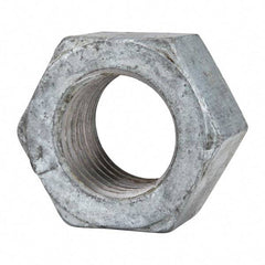 Value Collection - 1-1/2 - 6 UNC Steel Right Hand Hex Nut - 2-1/4" Across Flats, 1-9/32" High, Hot Dipped Galvanized Finish - Americas Industrial Supply