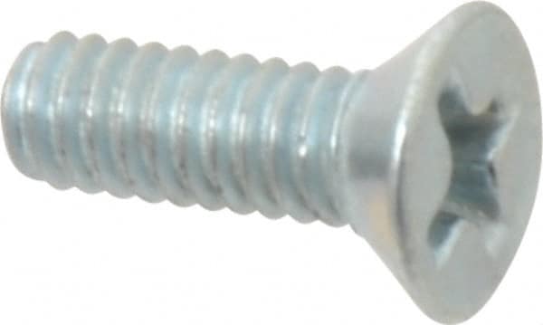 Value Collection - #5-40 UNC, 3/8" OAL Phillips Drive Machine Screw - Flat Head, Grade 2 Steel, Zinc-Plated Finish, Without Washer - Americas Industrial Supply