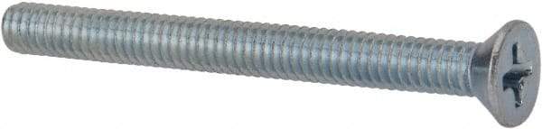 Value Collection - #8-32 UNC, 1-3/4" OAL Phillips Drive Machine Screw - Flat Head, Grade 2 Steel, Zinc-Plated Finish, Without Washer - Americas Industrial Supply