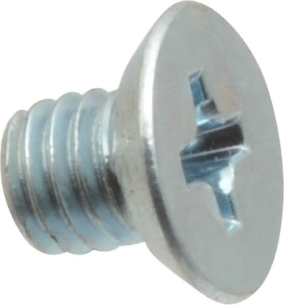 Value Collection - #10-32 UNF, 1/4" OAL Phillips Drive Machine Screw - Flat Head, Grade 2 Steel, Zinc-Plated Finish, Without Washer - Americas Industrial Supply