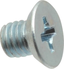 Value Collection - #10-32 UNF, 1/4" OAL Phillips Drive Machine Screw - Flat Head, Grade 2 Steel, Zinc-Plated Finish, Without Washer - Americas Industrial Supply