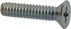 Value Collection - #10-24 UNC, 7/8" OAL Phillips Drive Machine Screw - Flat Head, Grade 2 Steel, Zinc-Plated Finish, Without Washer - Americas Industrial Supply