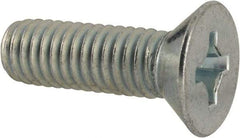 Value Collection - 3/8-16 UNC, 1-1/4" OAL Phillips Drive Machine Screw - Flat Head, Grade 2 Steel, Zinc-Plated Finish, Without Washer - Americas Industrial Supply