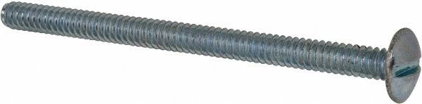 Value Collection - #6-32 UNC, 2" Length Under Head Slotted Drive Machine Screw - Truss Head, Grade 2 Steel, Zinc-Plated Finish, Without Washer - Americas Industrial Supply