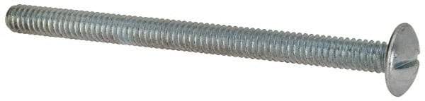 Value Collection - 1/4-20 UNC, 3-1/2" Length Under Head Slotted Drive Machine Screw - Truss Head, Grade 2 Steel, Zinc-Plated Finish, Without Washer - Americas Industrial Supply