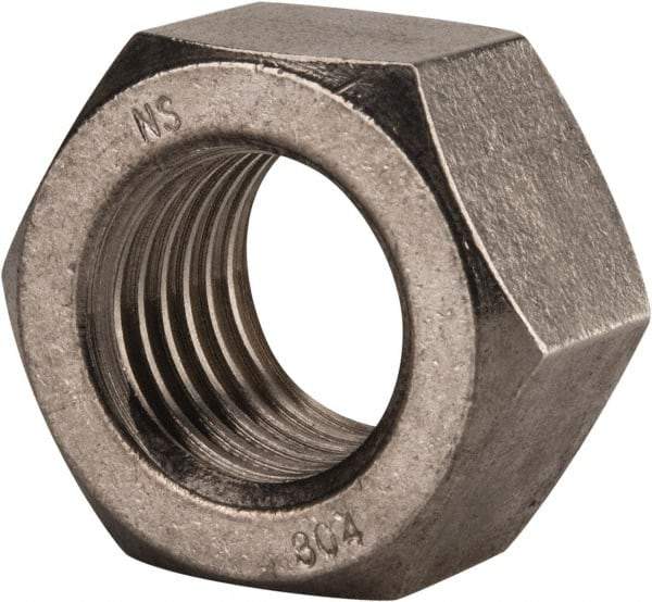 Value Collection - 1-3/8 - 6 UNC Stainless Steel Right Hand Hex Nut - 2-1/16" Across Flats, 1-11/64" High, Uncoated - Americas Industrial Supply