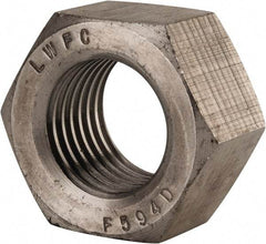 Value Collection - 1-1/2 - 6 UNC Stainless Steel Right Hand Hex Nut - 2-1/4" Across Flats, 1-9/32" High, Uncoated - Americas Industrial Supply