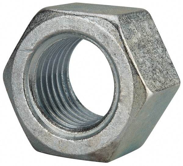 Value Collection - 2 - 4-1/2 UNC Steel Right Hand Hex Nut - 3" Across Flats, 1-23/32" High, Zinc Clear Finish - Americas Industrial Supply