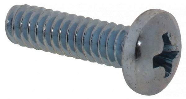 Value Collection - #4-40 UNC, 7/16" Length Under Head Phillips Drive Machine Screw - Pan Head, Grade 2 Steel, Zinc-Plated Finish, Without Washer - Americas Industrial Supply