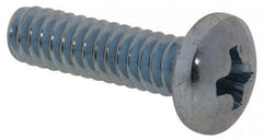 Value Collection - #4-40 UNC, 7/16" Length Under Head Phillips Drive Machine Screw - Pan Head, Grade 2 Steel, Zinc-Plated Finish, Without Washer - Americas Industrial Supply