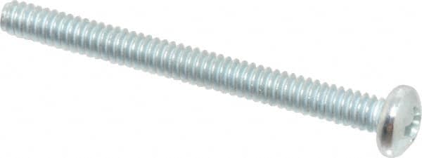 Value Collection - #4-40 UNC, 1-1/4" Length Under Head Phillips Drive Machine Screw - Pan Head, Grade 2 Steel, Zinc-Plated Finish, Without Washer - Americas Industrial Supply