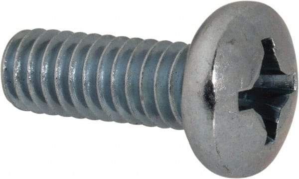Value Collection - #12-24 UNC, 5/8" Length Under Head Phillips Drive Machine Screw - Pan Head, Grade 2 Steel, Zinc-Plated Finish, Without Washer - Americas Industrial Supply
