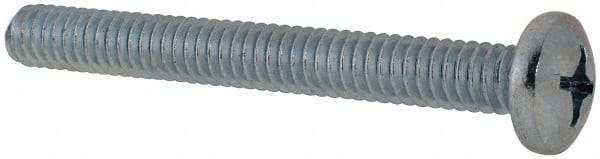 Value Collection - 1/4-20 UNC, 2-1/4" Length Under Head Phillips Drive Machine Screw - Pan Head, Grade 2 Steel, Zinc-Plated Finish, Without Washer - Americas Industrial Supply