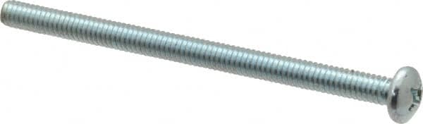 Value Collection - 1/4-20 UNC, 4" Length Under Head Phillips Drive Machine Screw - Pan Head, Grade 2 Steel, Zinc-Plated Finish, Without Washer - Americas Industrial Supply