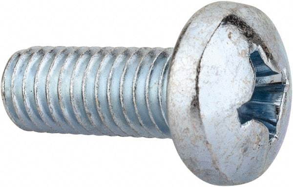 Value Collection - 3/8-16 UNC, 1" Length Under Head Phillips Drive Machine Screw - Pan Head, Grade 2 Steel, Zinc-Plated Finish, Without Washer - Americas Industrial Supply