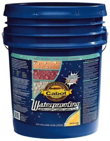 Cabot - 5 Gal Pail Clear Flat Crystal Clear Sealer - 100 to 250 Sq Ft/Gal Coverage, <100 g/L VOC Content - Americas Industrial Supply