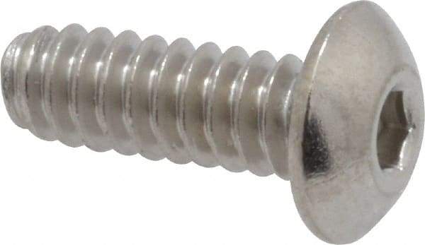 Value Collection - #6-32 UNC Hex Socket Drive, Button Screw - Grade 316 Stainless Steel, Uncoated, 3/8" Length Under Head - Americas Industrial Supply