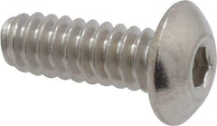 Value Collection - #6-32 UNC Hex Socket Drive, Button Screw - Grade 316 Stainless Steel, Uncoated, 3/8" Length Under Head - Americas Industrial Supply
