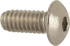 Value Collection - #8-32 UNC Hex Socket Drive, Button Screw - Grade 316 Stainless Steel, Uncoated, 3/8" Length Under Head - Americas Industrial Supply