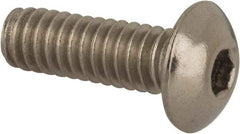 Value Collection - #8-32 UNC Hex Socket Drive, Button Screw - Grade 316 Stainless Steel, Uncoated, 1/2" Length Under Head - Americas Industrial Supply